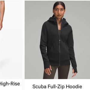 Lululemon Scuba Full Zip- Black Size 8